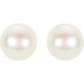 14K Yellow Panache® Cultured White Freshwater Pearl Stud Earrings